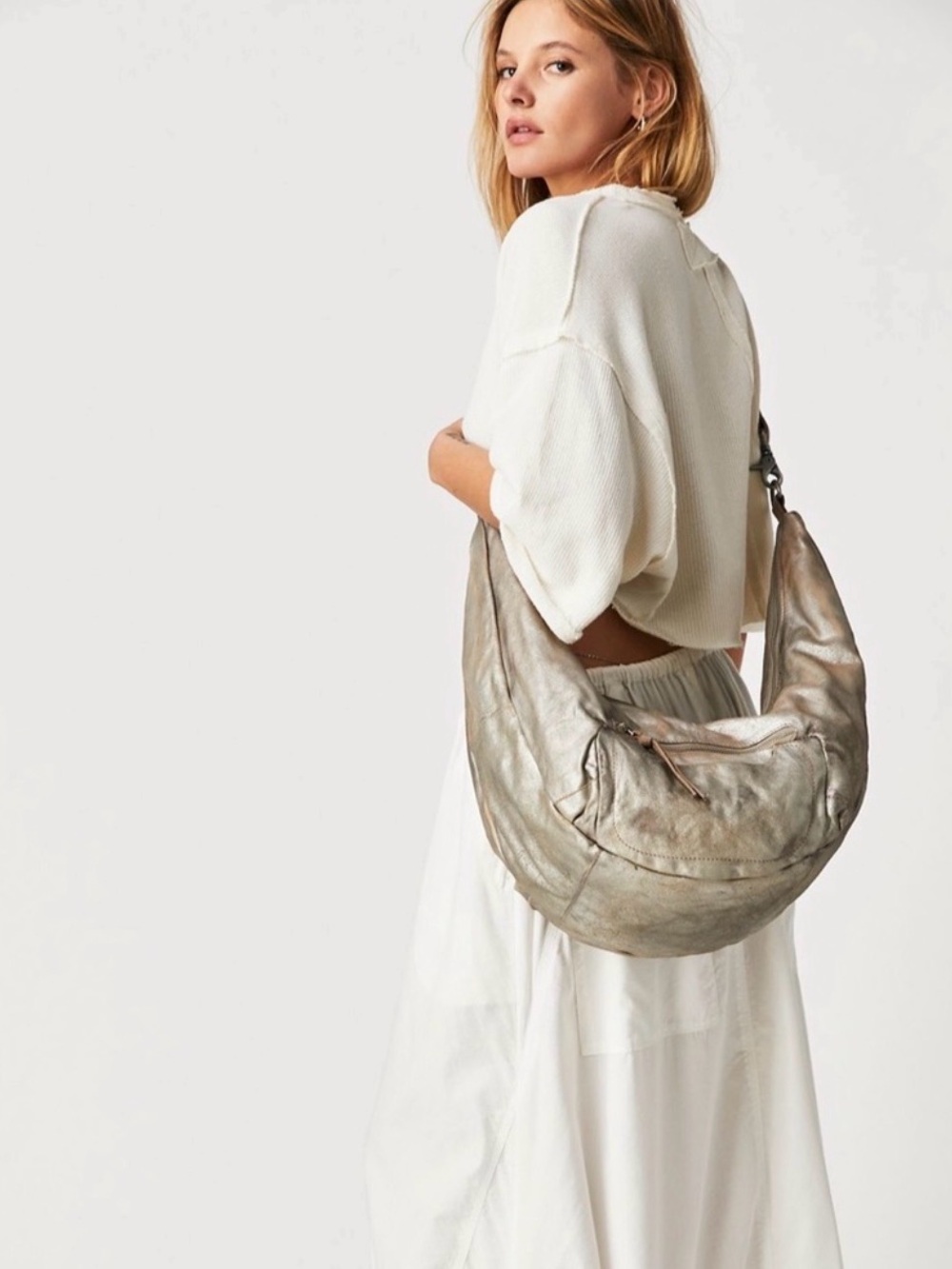 Free People We The Free Leather Sparta Sling Crossbody Shoulder Bag NWT SOLD OUT